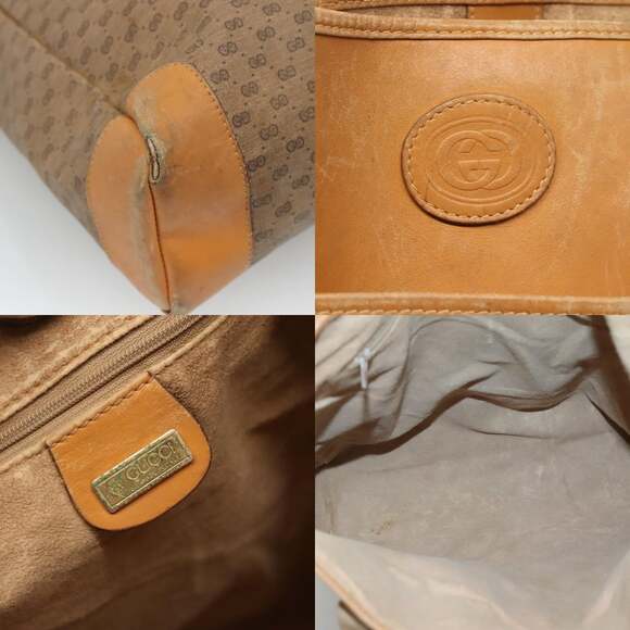 GUCCI Micro GG Canvas Tote Bag Pvc Beige Gold 002 123 002 123 - Picture 11 of 13